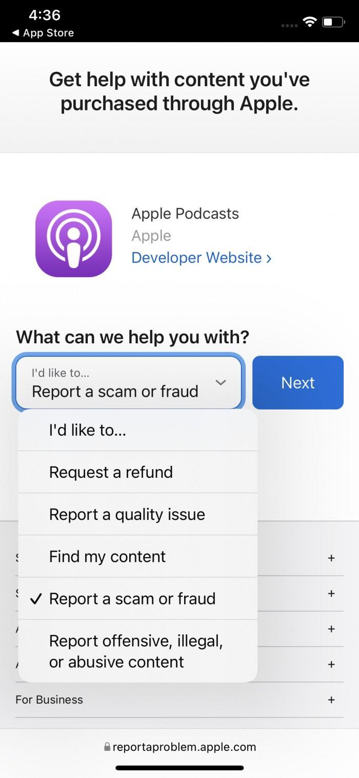 苹果确认App Store新增"报告问题"按钮